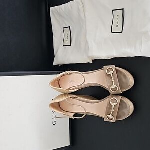 Gucci suede wedge sandals